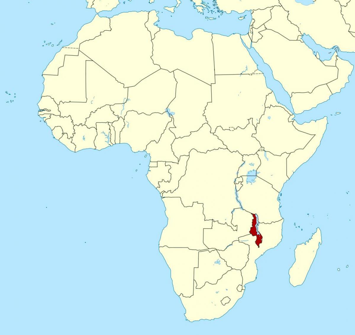 karta Malavi lokacija na karti Afrike