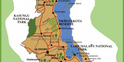 Karta Malavi i okolnih zemalja