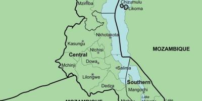Karta Malavi pokazuje područja