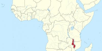 Karta Afrike, pokazujući Malavi