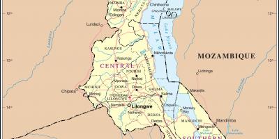 Karta Malavi sa slikom cesta